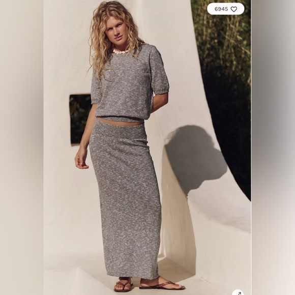 Free People Dresses & Skirts - New Free People gray skirt sweater shirt set large $198 boho dress Anthropologie